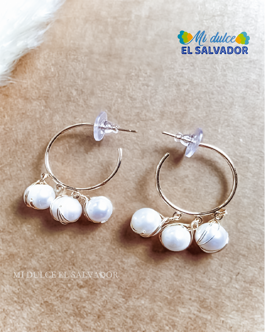 Cultured pearl hoop earrings