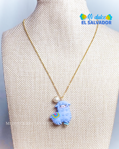 Alpaca chain with cultured pearl