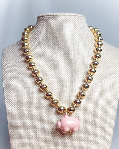 Chunky chain pig pendant